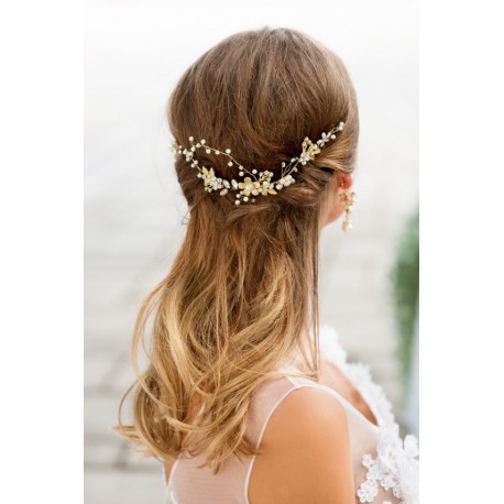 Gold bridal hair vine