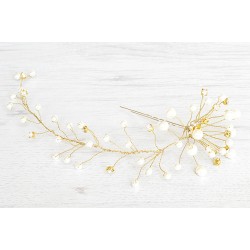 Bridal gold pearls hairpins