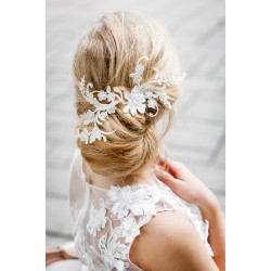 Handmade bridal lace hair piece