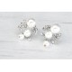 Crystal pearls wedding earrings