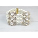 Bridal cuff gold crystal bracelet