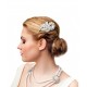 Silver crystal and pearls bridal hair comb
