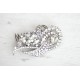 Silver crystal and pearls bridal hair comb