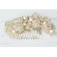Crystals and pearls encrusted wedding hair comb
