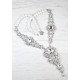 Old Hollywood style long crystal necklace